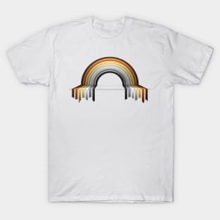 Gay Bear Pride Flag 3D Drip Rainbow Design T-Shirt